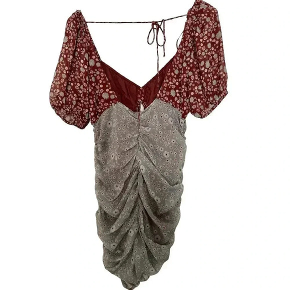 FREE PEOPLE TESSA FLORAL PRINT RUCHED DRESS - Picture 6 of 8